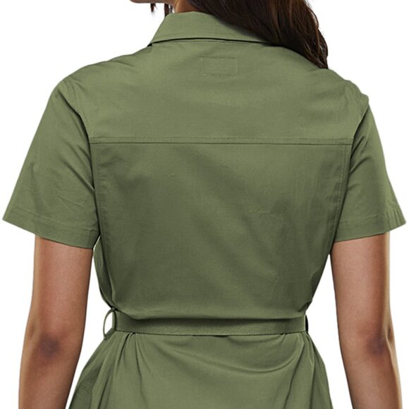 NWT VALLIER Zavel Cargo Dress - M - Juniper Green (Army Green) - Picture 4 of 6